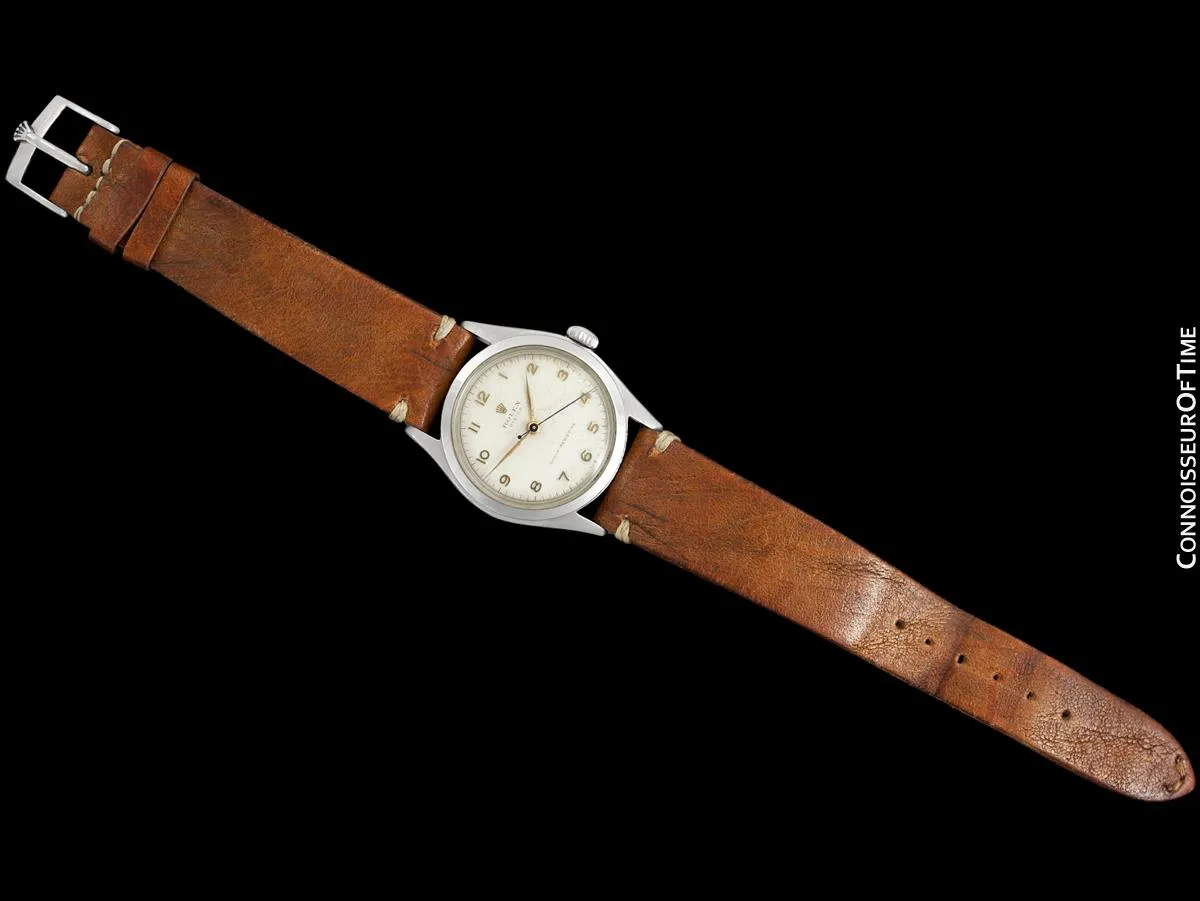 1951 Rolex Mens Vintage "Shock Resisting" Super Oyster Watch, Stainless Steel - Classic & Rare Design