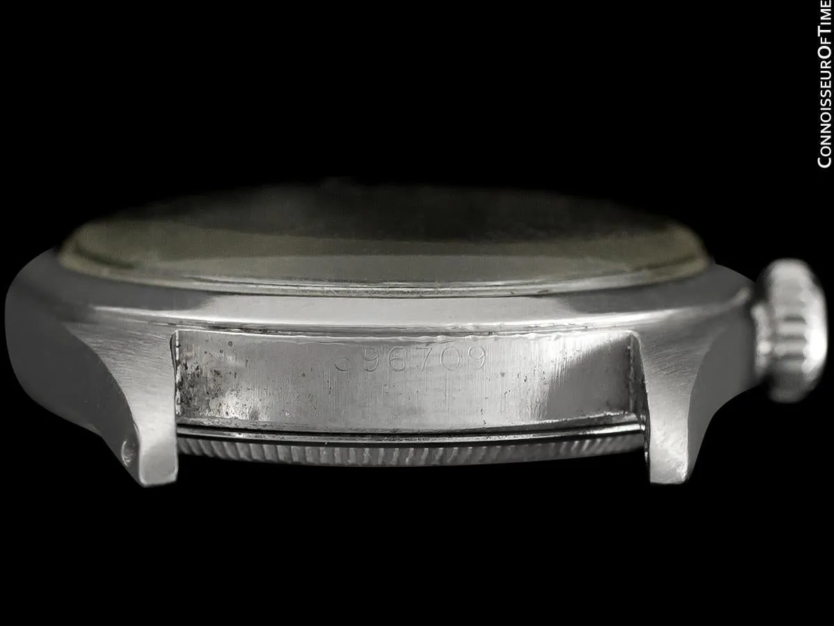1951 Rolex Mens Vintage "Shock Resisting" Super Oyster Watch, Stainless Steel - Classic & Rare Design