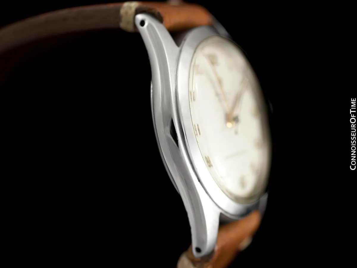 1951 Rolex Mens Vintage "Shock Resisting" Super Oyster Watch, Stainless Steel - Classic & Rare Design