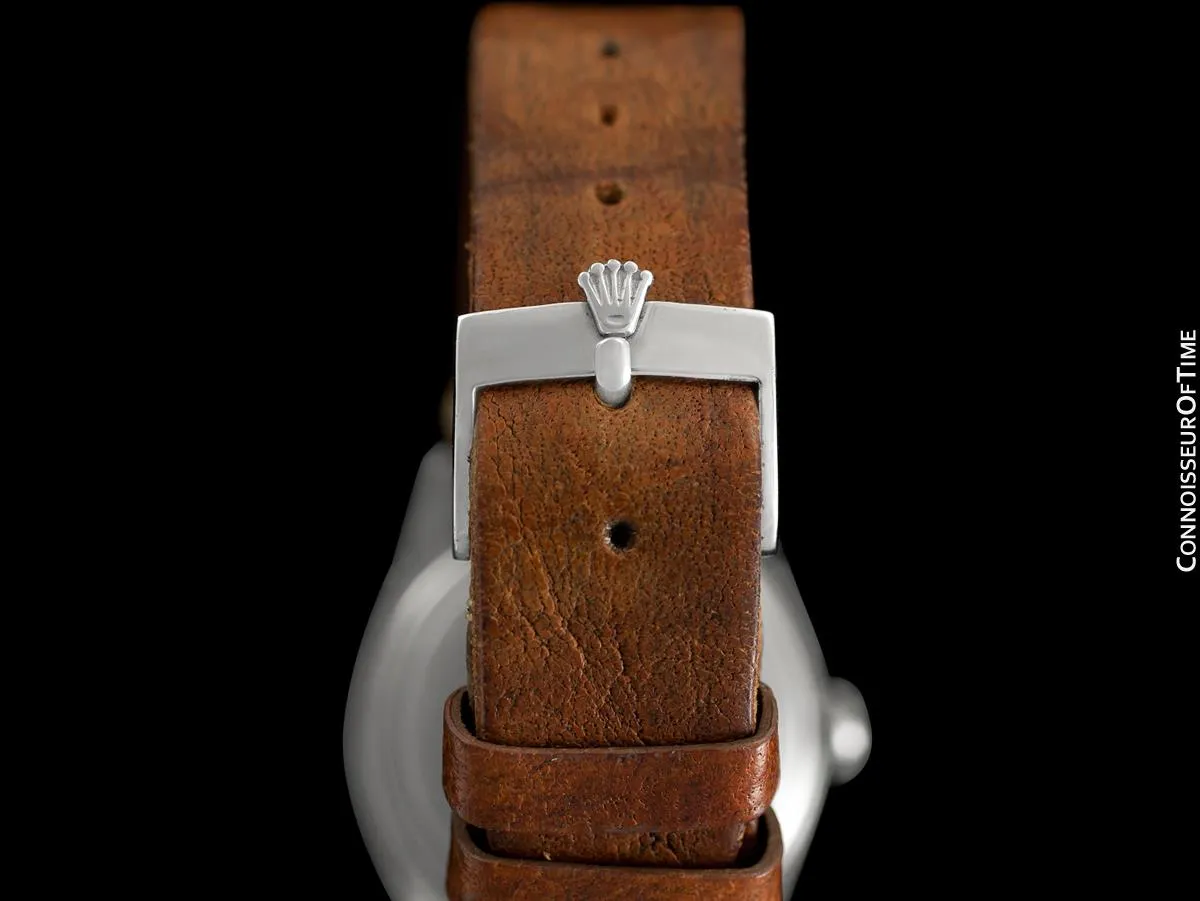 1951 Rolex Mens Vintage "Shock Resisting" Super Oyster Watch, Stainless Steel - Classic & Rare Design