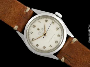 1951 Rolex Mens Vintage "Shock Resisting" Super Oyster Watch, Stainless Steel - Classic & Rare Design