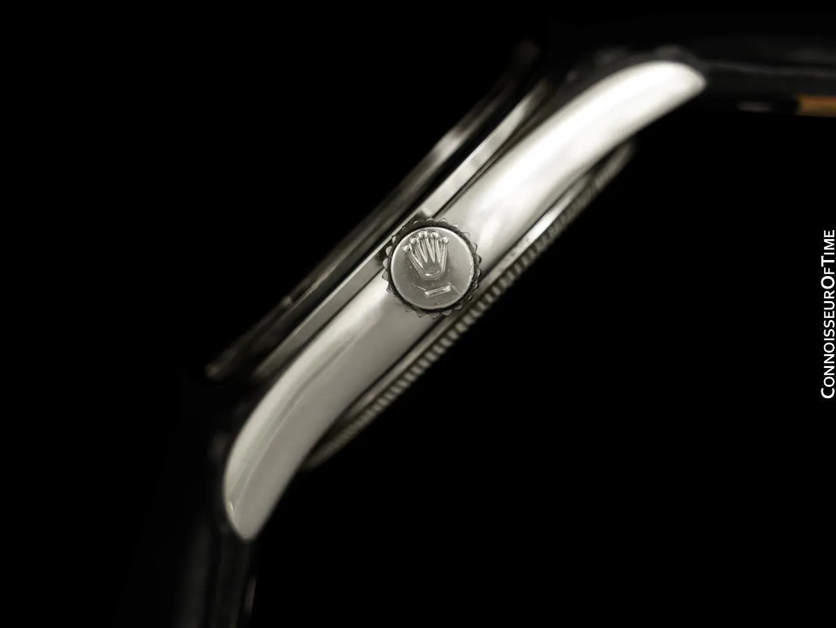 1952 Rolex Mens Vintage "Shock Resisting" Oyster Watch, Stainless Steel - Classic Design
