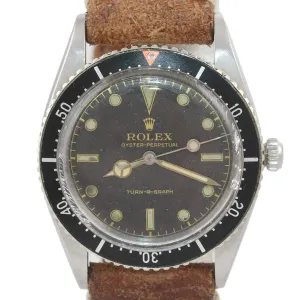 1954 Rolex 6202 GILT CHAPTER Turn-O-Graph 36mm Steel Date Red Triangle Watch