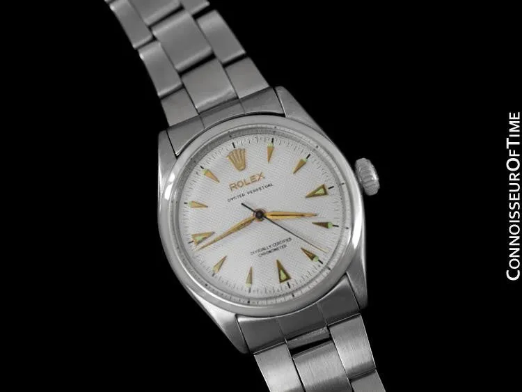 1954 Rolex Oyster Perpetual Vintage Ref. 6284 Mens Watch with Bubbleback - Stainless Steel