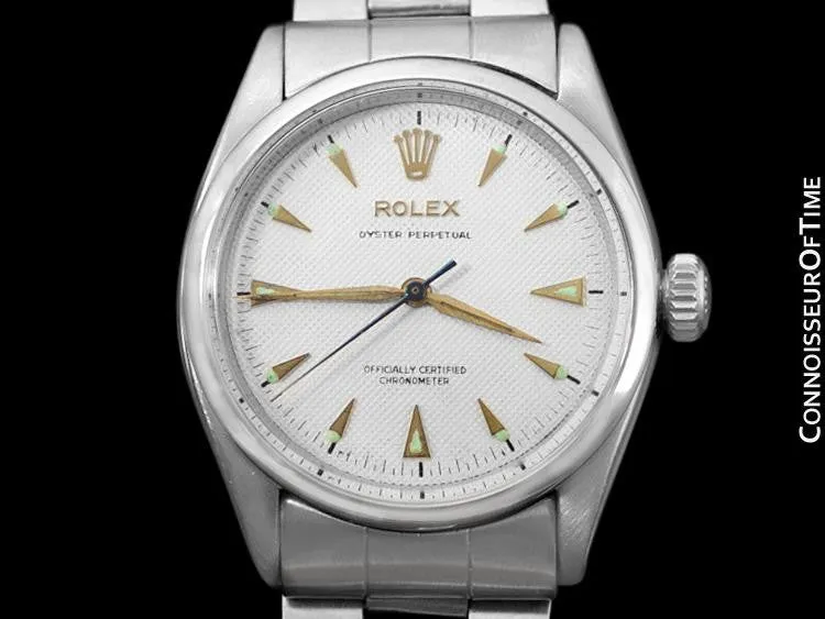 1954 Rolex Oyster Perpetual Vintage Ref. 6284 Mens Watch with Bubbleback - Stainless Steel