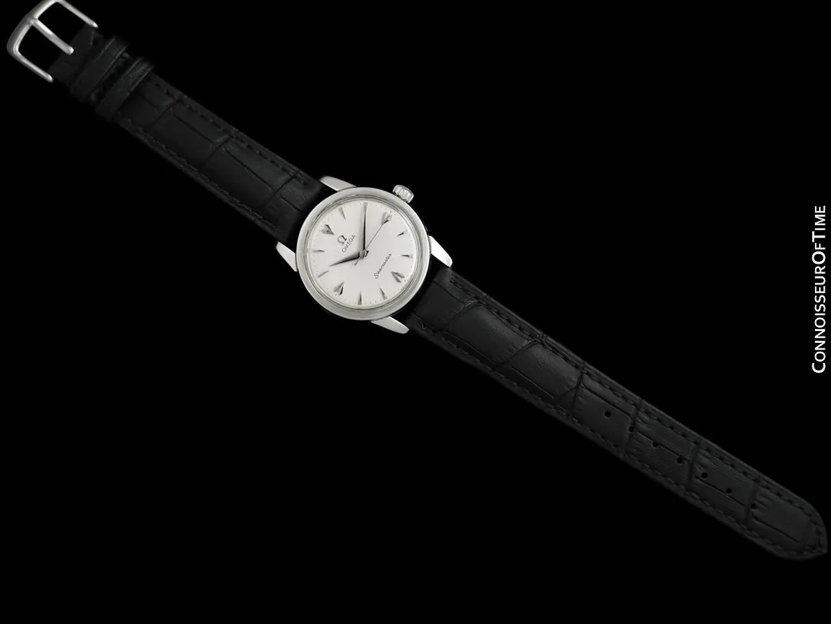 1956 Omega Seamaster Vintage Mens Calatrava Classic Handwound Watch - Stainless Steel