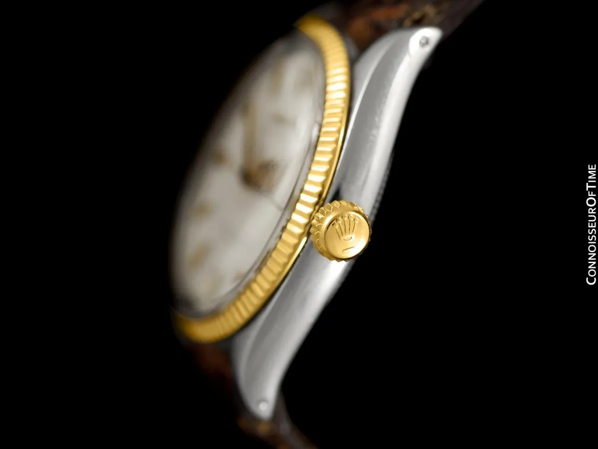 1957 Rolex Oyster Perpetual Classic Vintage Mens Automatic Watch, Ref. 6567 - Stainless Steel & 18K Gold