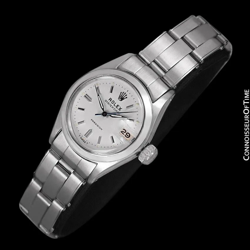 1960 Rolex Oysterdate Precision Ladies Vintage Watch with Date - Stainless Steel
