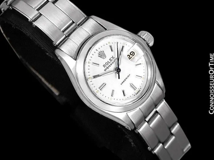 1960 Rolex Oysterdate Precision Ladies Vintage Watch with Date - Stainless Steel
