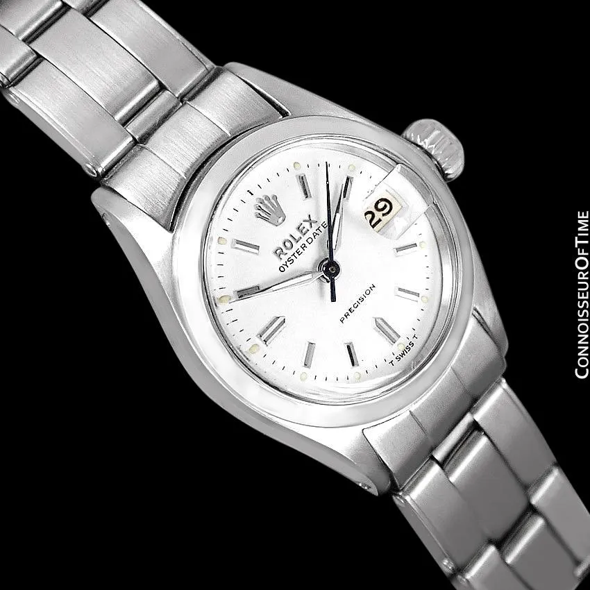 1960 Rolex Oysterdate Precision Ladies Vintage Watch with Date - Stainless Steel