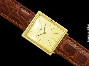 1960's Cartier Vintage Mens "Collection Privee" Level Dress Watch - Solid 18K Gold