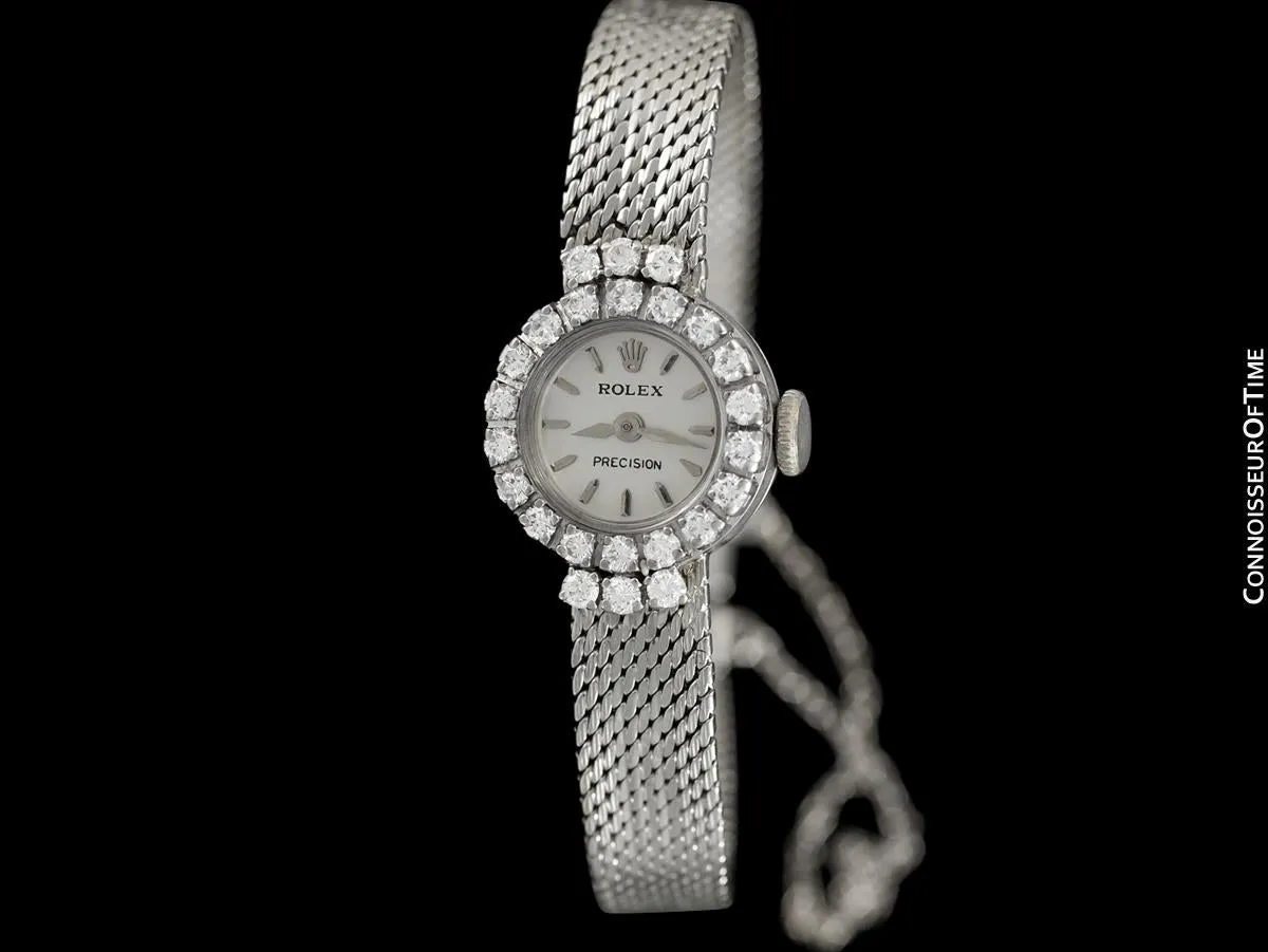 1960's Rolex Ladies Vintage Cocktail Watch - 18K White Gold & Diamonds