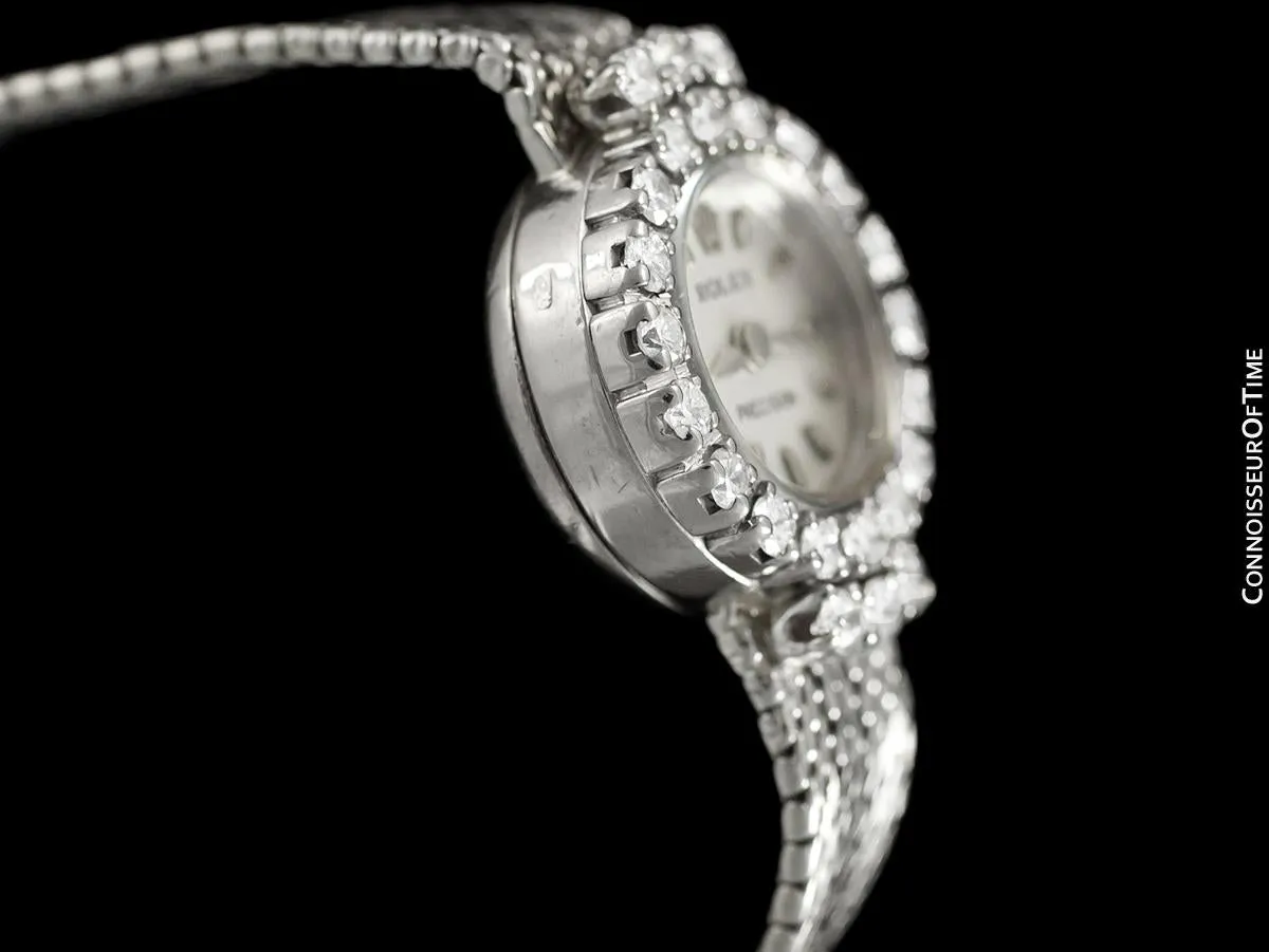 1960's Rolex Ladies Vintage Cocktail Watch - 18K White Gold & Diamonds