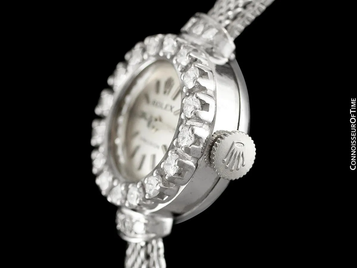 1960's Rolex Ladies Vintage Cocktail Watch - 18K White Gold & Diamonds