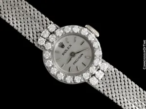 1960's Rolex Ladies Vintage Cocktail Watch - 18K White Gold & Diamonds