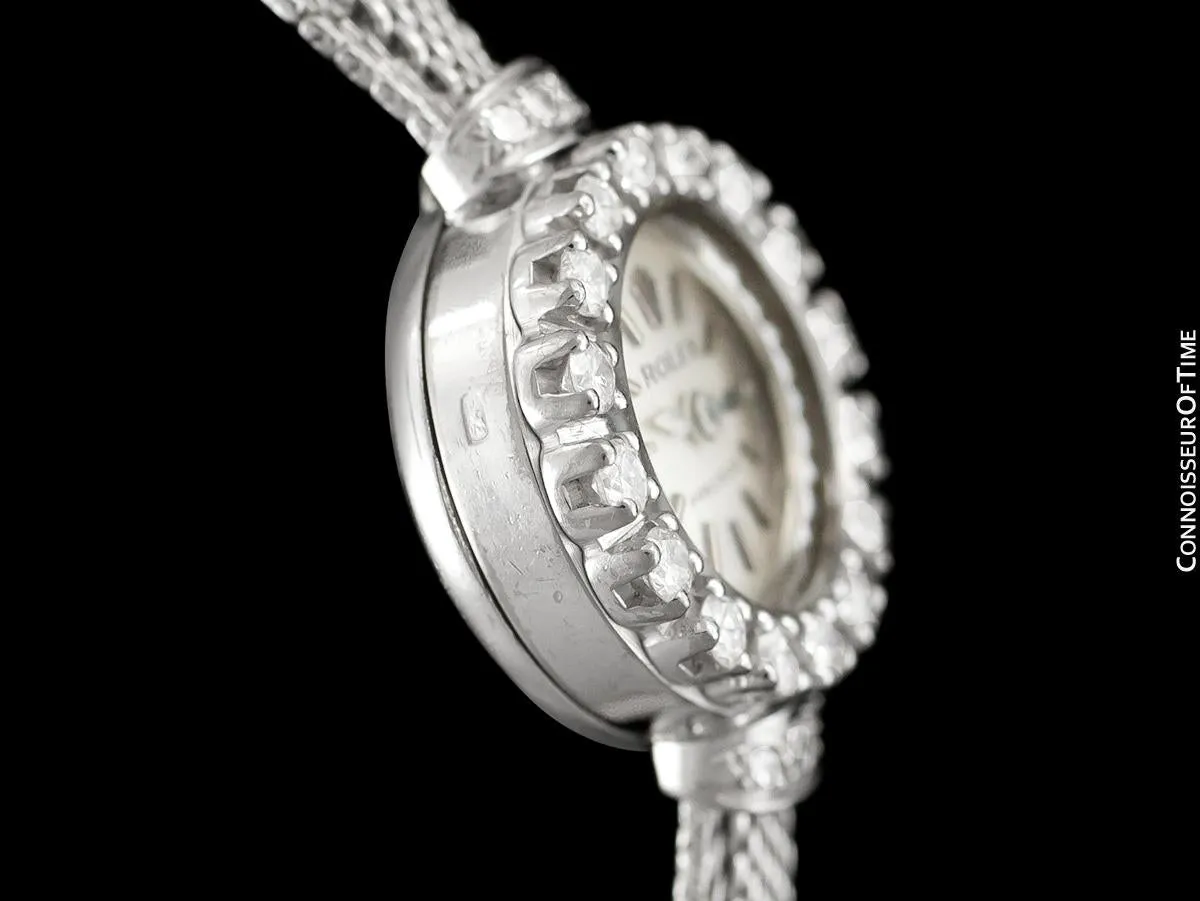 1960's Rolex Ladies Vintage Cocktail Watch - 18K White Gold & Diamonds