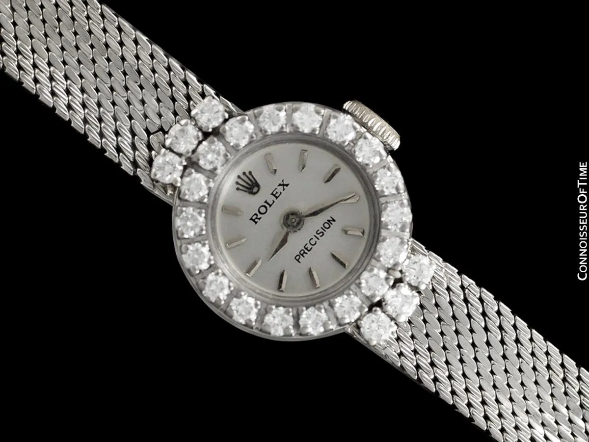 1960's Rolex Ladies Vintage Cocktail Watch - 18K White Gold & Diamonds