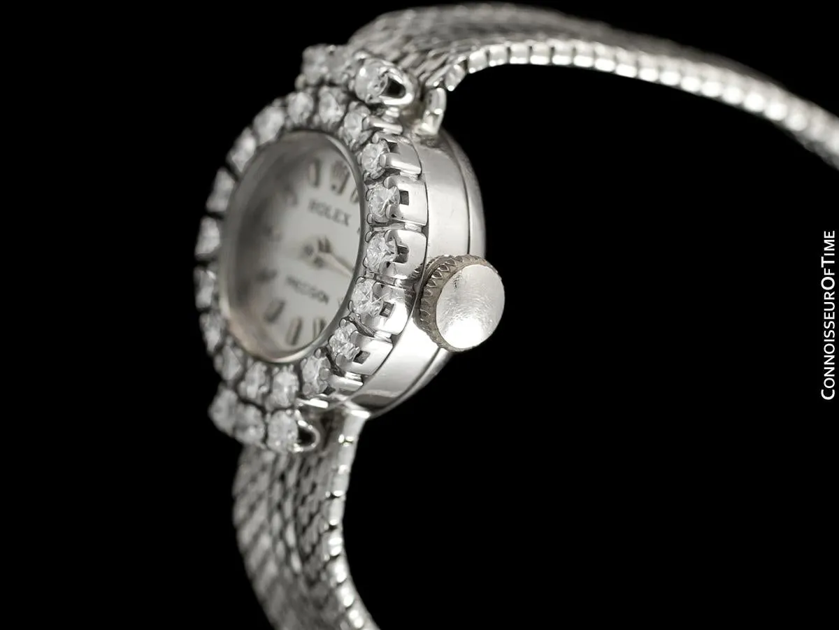 1960's Rolex Ladies Vintage Cocktail Watch - 18K White Gold & Diamonds