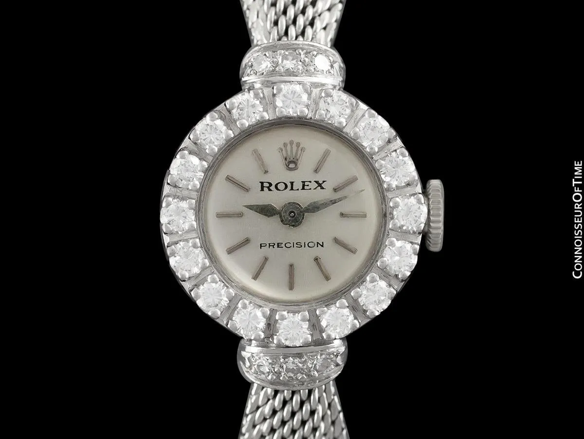 1960's Rolex Ladies Vintage Cocktail Watch - 18K White Gold & Diamonds