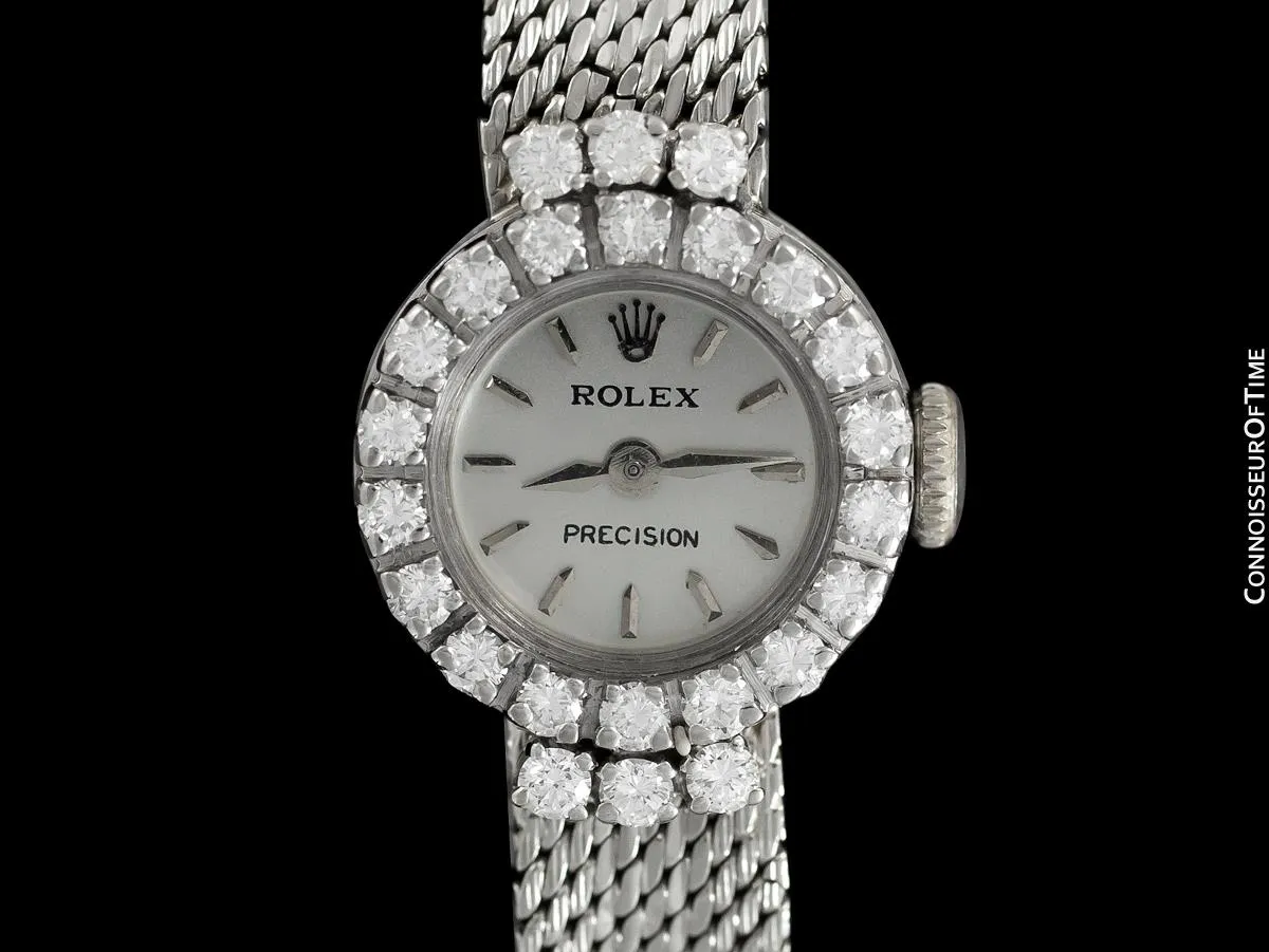 1960's Rolex Ladies Vintage Cocktail Watch - 18K White Gold & Diamonds