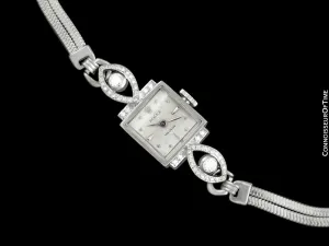 1960's Rolex Ladies Vintage Cocktail Watch - 18K White Gold & Diamonds