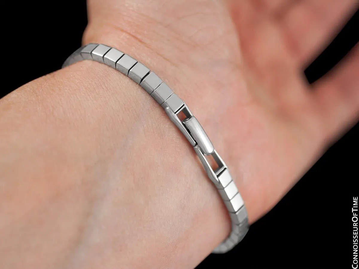 1960's Rolex Vintage Ladies Pre-Cellini Bracelet Cocktail Dress Watch - 14K White Gold & Diamonds