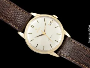 1961 Omega Geneve Vintage Mens Dress Watch with Date - 9K Gold