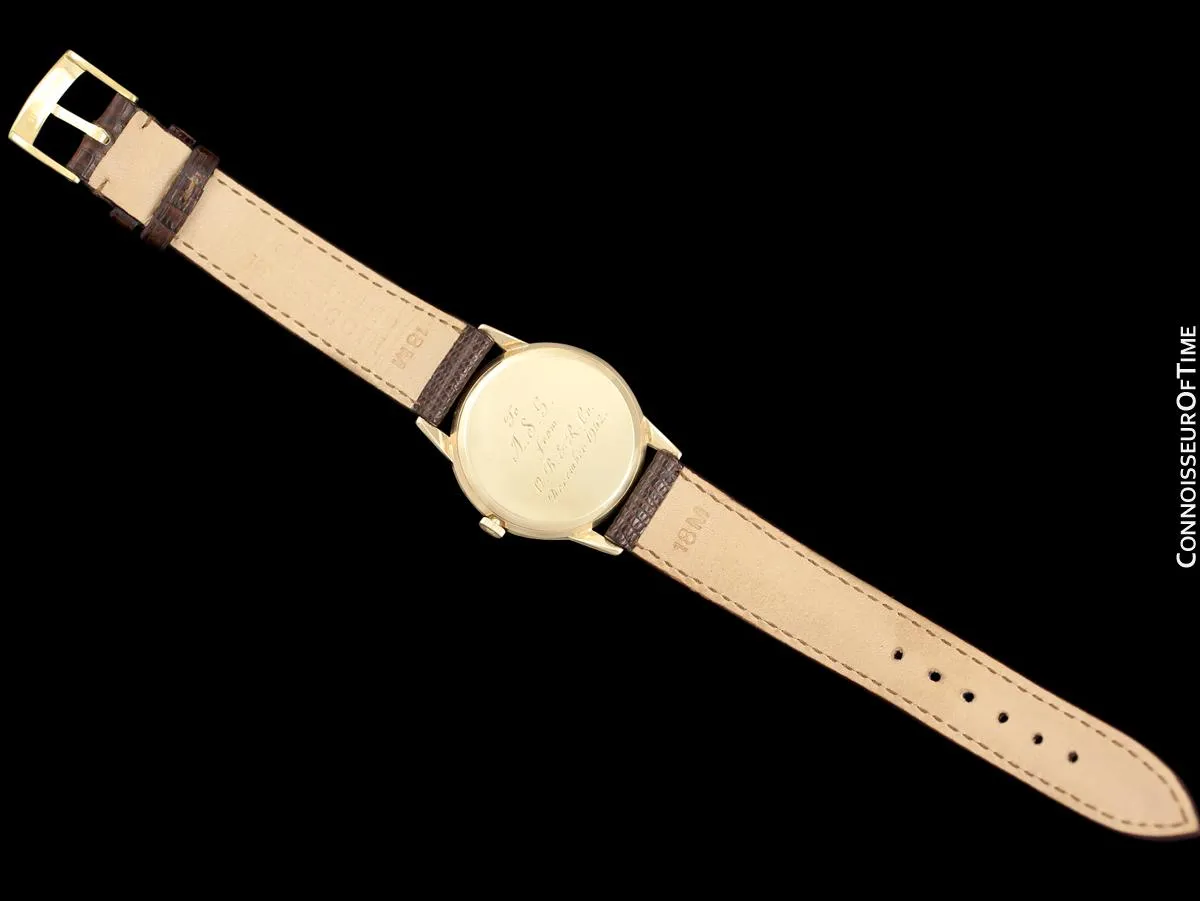 1961 Omega Geneve Vintage Mens Dress Watch with Date - 9K Gold