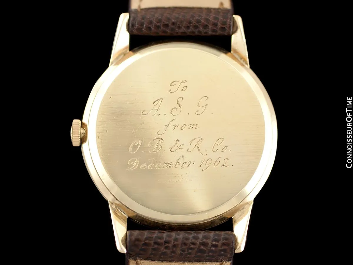 1961 Omega Geneve Vintage Mens Dress Watch with Date - 9K Gold
