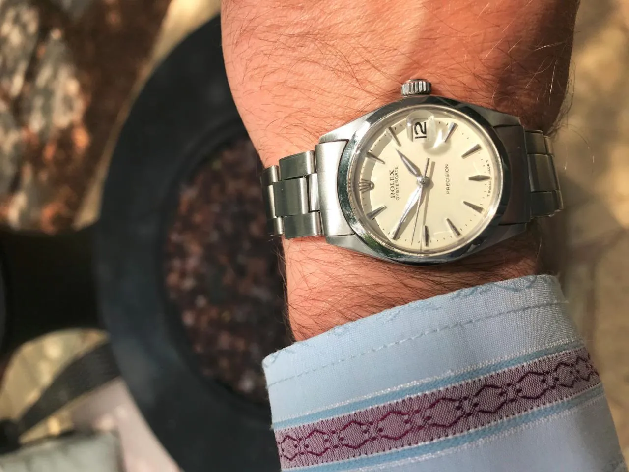 1961 Rolex Vintage Midsize Unisex 30mm Oysterdate Precision Ref. 6466 Date Watch - Stainless Steel