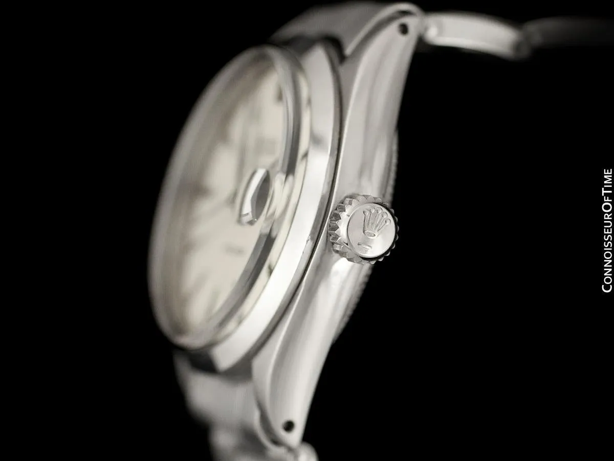 1961 Rolex Vintage Midsize Unisex 30mm Oysterdate Precision Ref. 6466 Date Watch - Stainless Steel
