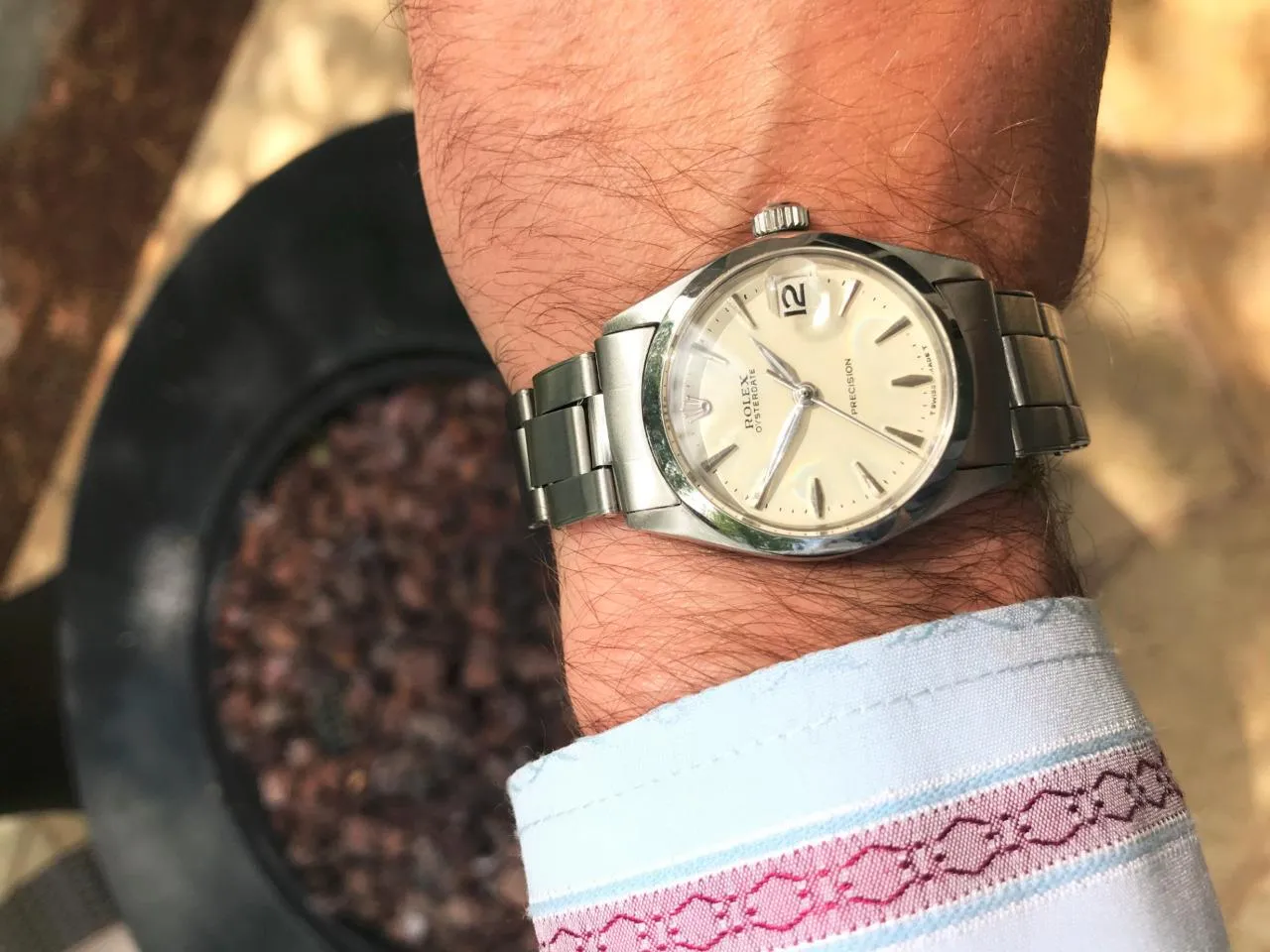 1961 Rolex Vintage Midsize Unisex 30mm Oysterdate Precision Ref. 6466 Date Watch - Stainless Steel