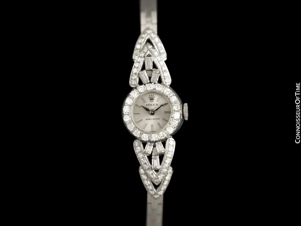 1964 Rolex Ladies Vintage Cocktail Watch - 18K White Gold & Diamonds