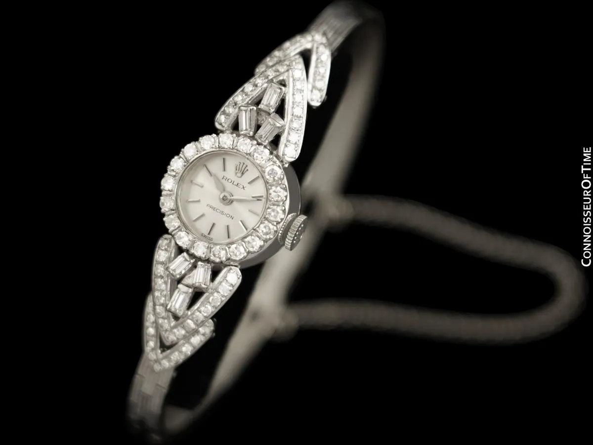 1964 Rolex Ladies Vintage Cocktail Watch - 18K White Gold & Diamonds