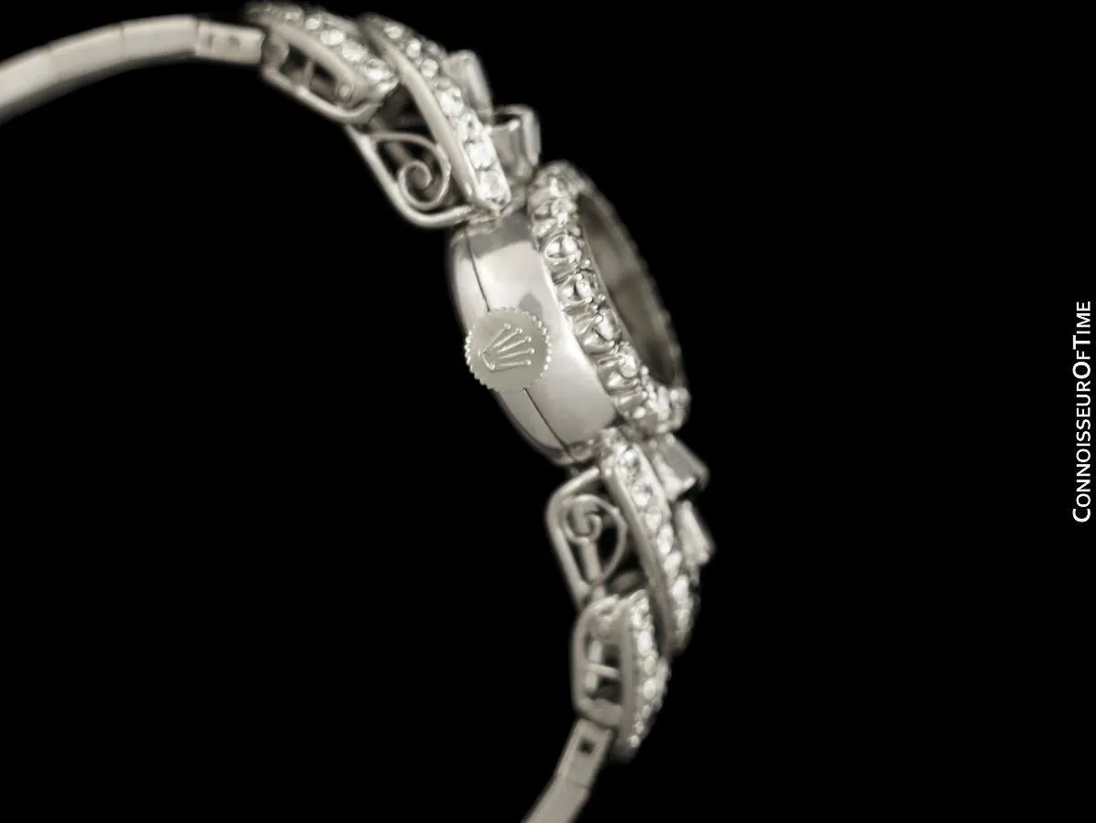 1964 Rolex Ladies Vintage Cocktail Watch - 18K White Gold & Diamonds