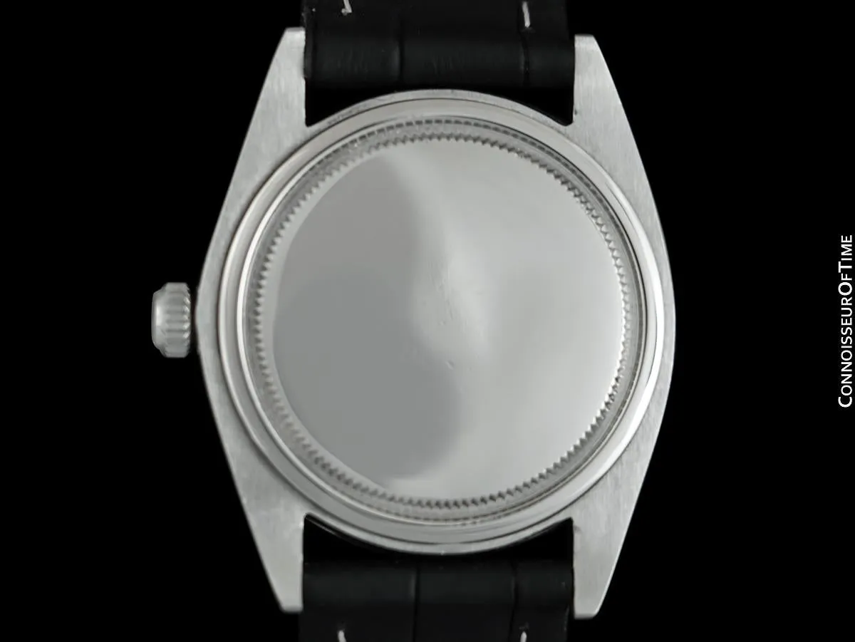 1964 Rolex Oysterdate Vintage Mens Black Dial Watch with Date - Stainless Steel