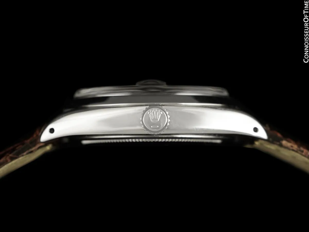 1964 Rolex Vintage Mens Oysterdate Date Watch, Silver Dial - Stainless Steel