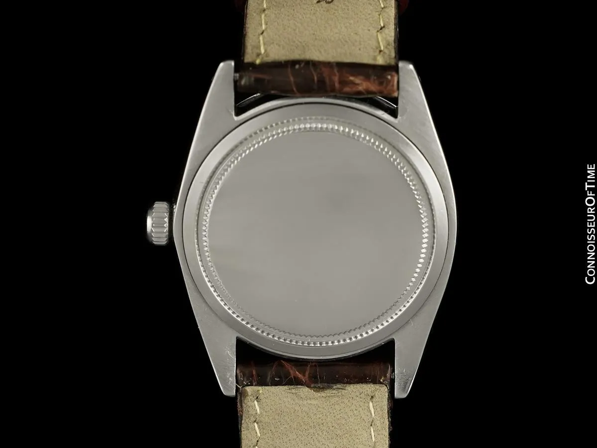 1964 Rolex Vintage Mens Oysterdate Date Watch, Silver Dial - Stainless Steel