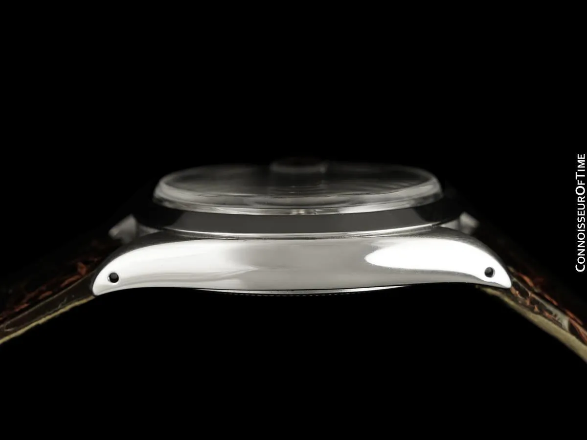 1964 Rolex Vintage Mens Oysterdate Date Watch, Silver Dial - Stainless Steel