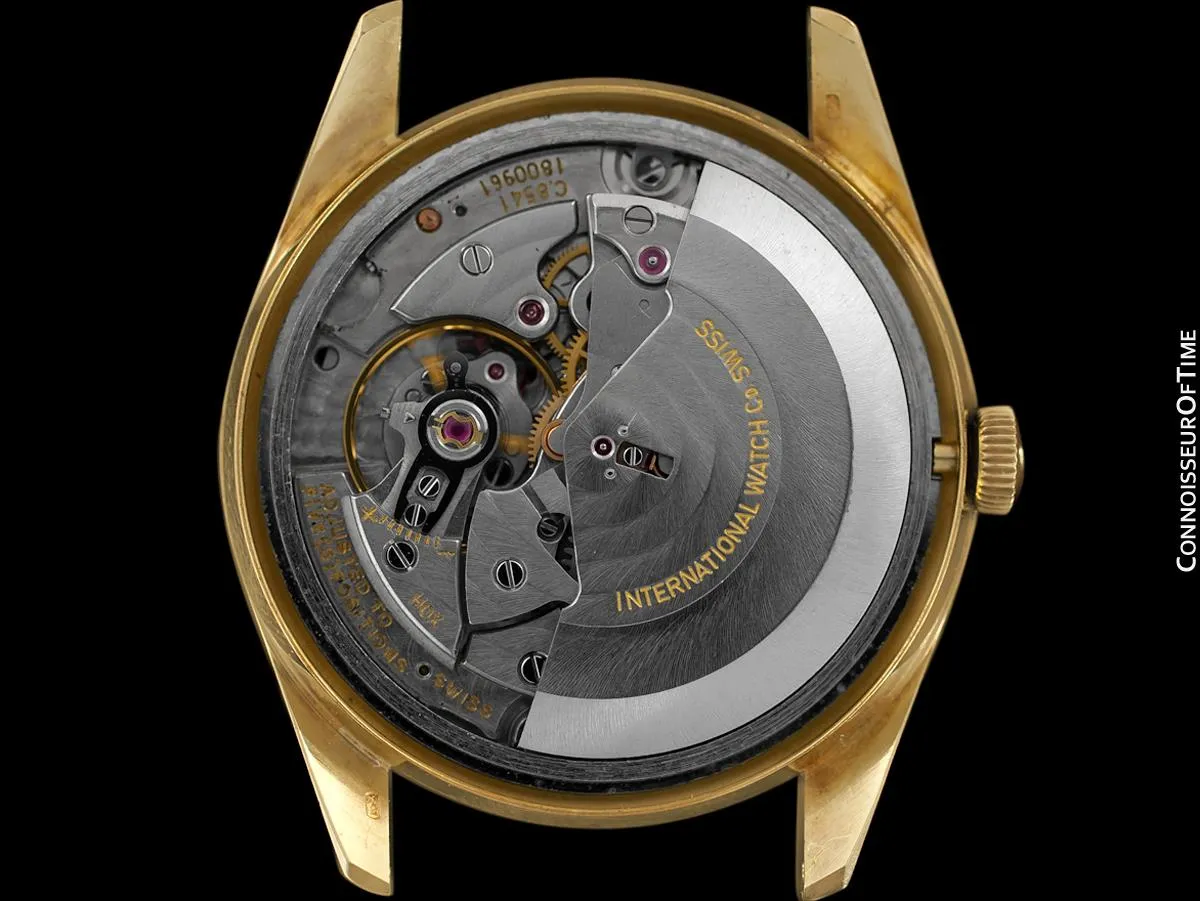 1966 IWC Vintage Mens Automatic Full Size Watch, Silver Dial with Date, 18K Gold - Near New Old Stock