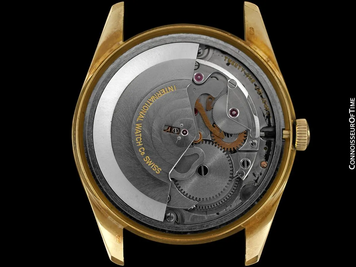 1966 IWC Vintage Mens Automatic Full Size Watch, Silver Dial with Date, 18K Gold - Near New Old Stock
