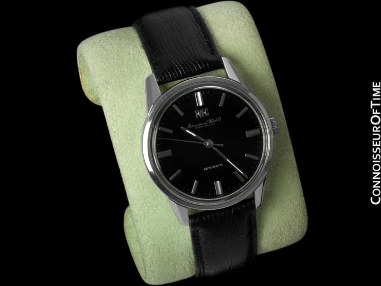 1967 IWC Vintage Mens Watch, Cal. 854 Automatic, Black Dial - Stainless Steel