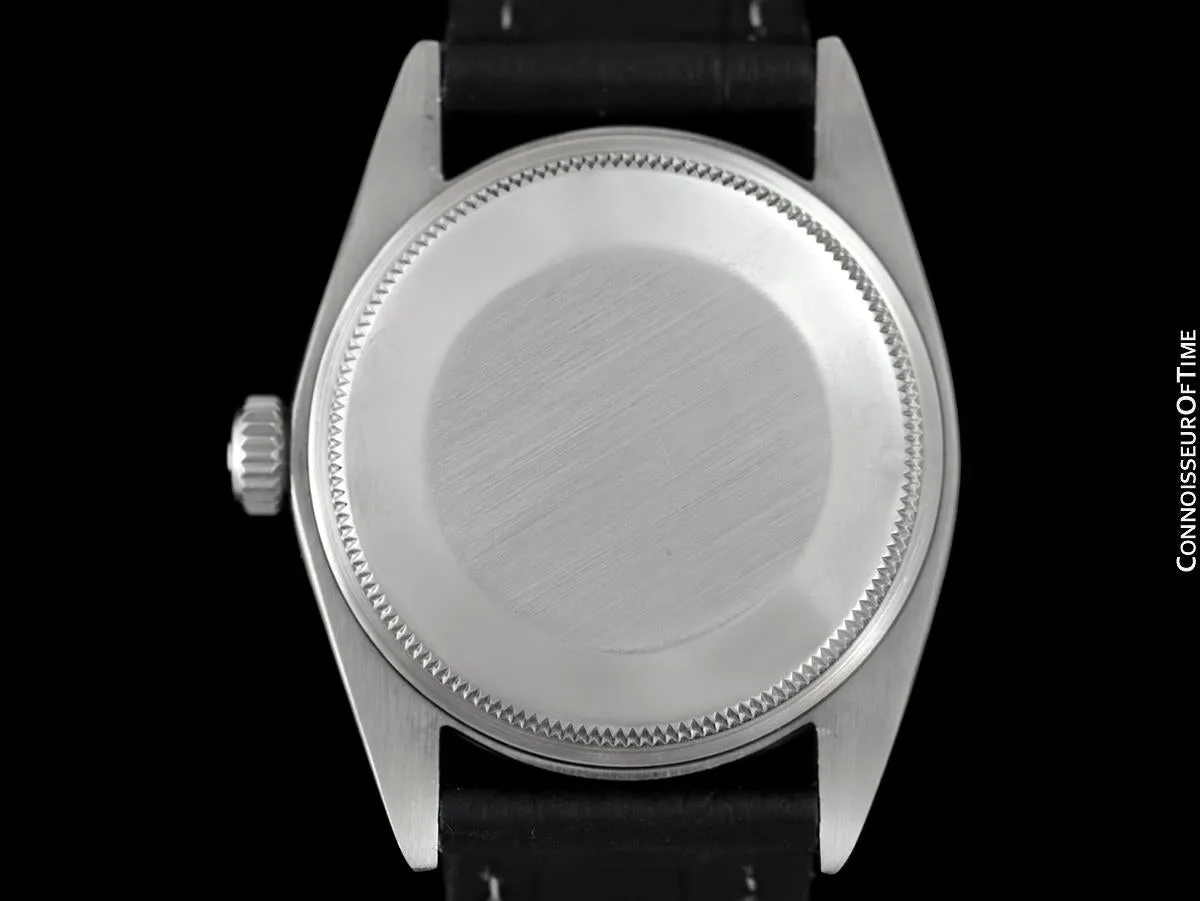 1968 Rolex Oyster Perpetual Date Ref. 1500 Vintage Mens Blue Dial Watch - Stainless Steel