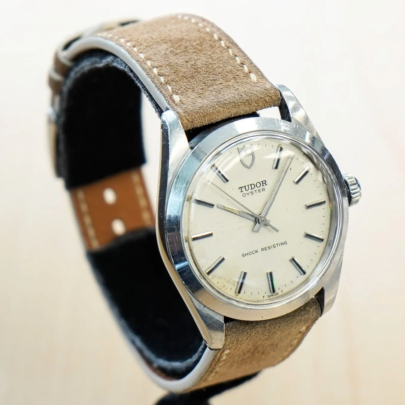 1968 TUDOR Oyster Watch Ref. 7991/0 34mm Shock Resisting Wristwatch Oyster Case by Rolex