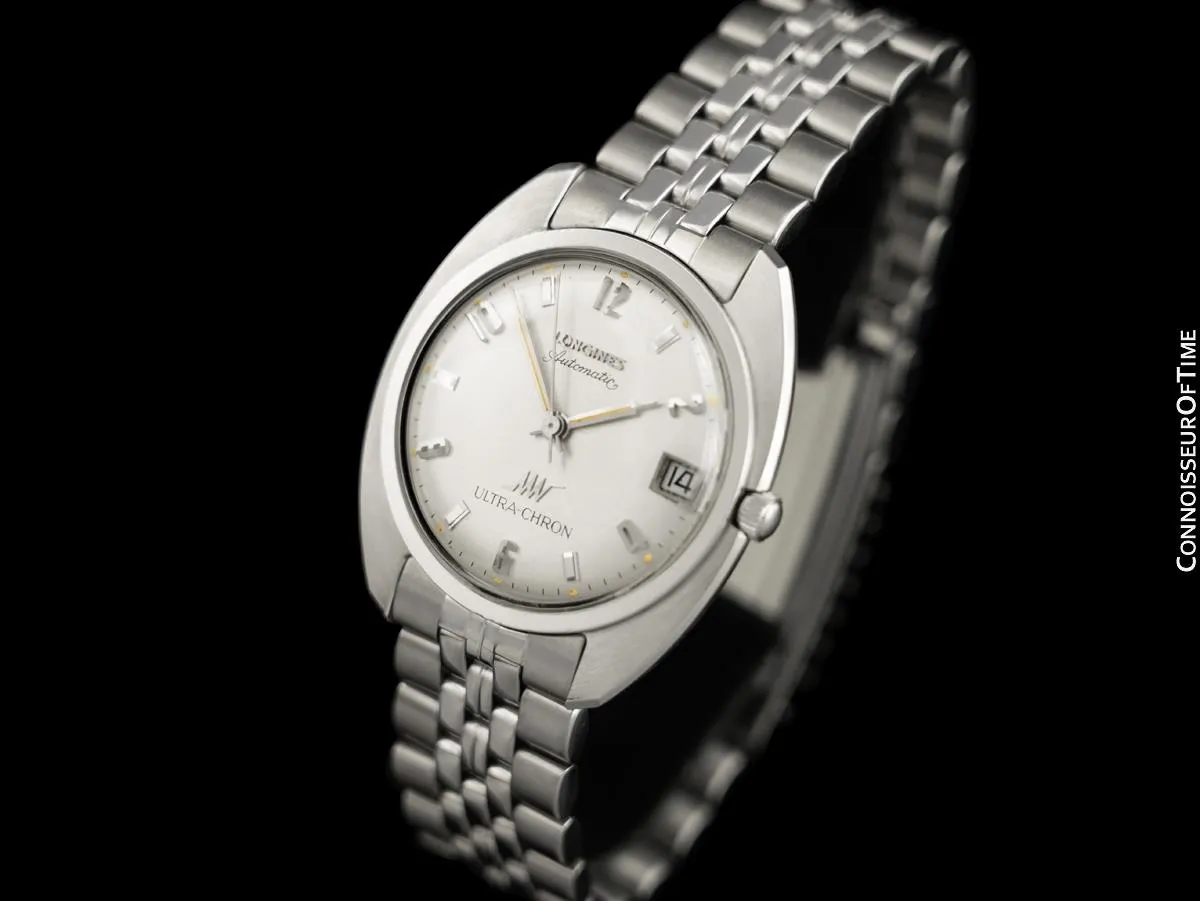1970's Longines Ultra-Chron Vintage Large Retro Mens Watch - Stainless Steel
