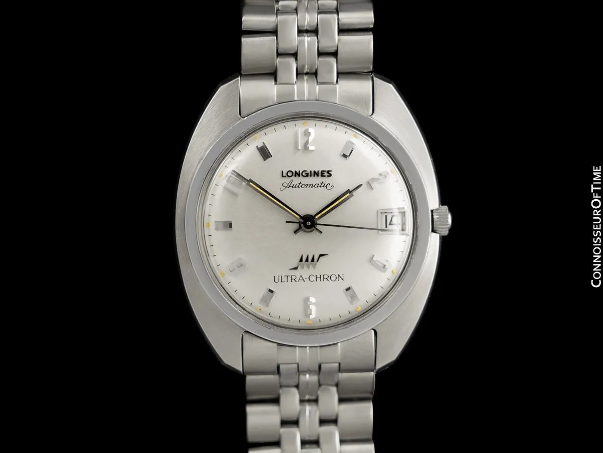 1970's Longines Ultra-Chron Vintage Large Retro Mens Watch - Stainless Steel
