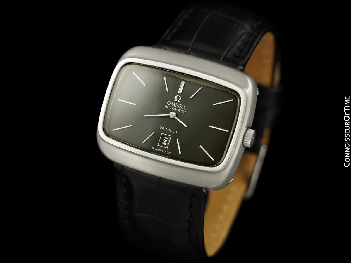 1970's Omega De Ville Mens Retro Dress TV Watch, Automatic - Stainless Steel