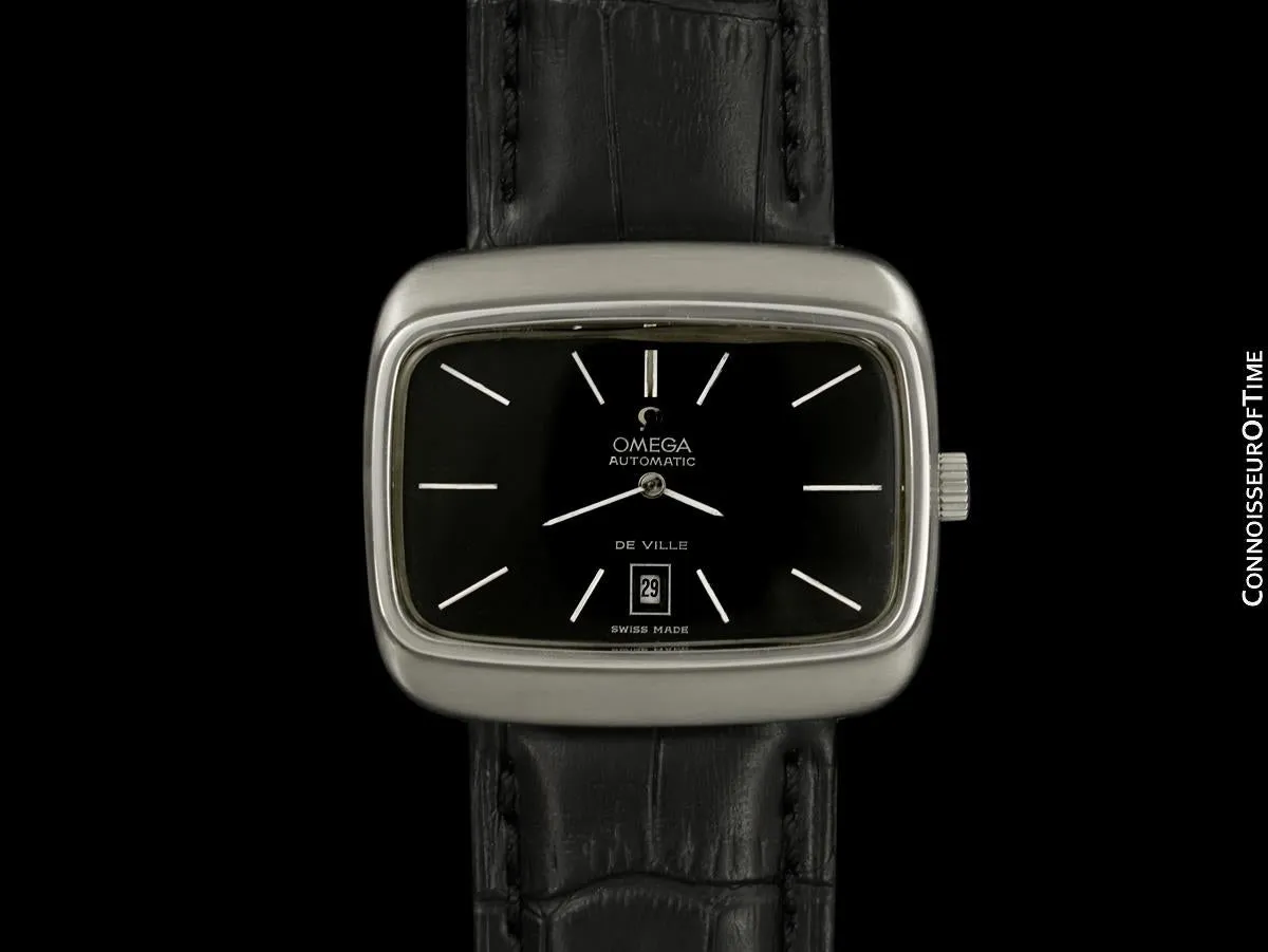 1970's Omega De Ville Mens Retro Dress TV Watch, Automatic - Stainless Steel