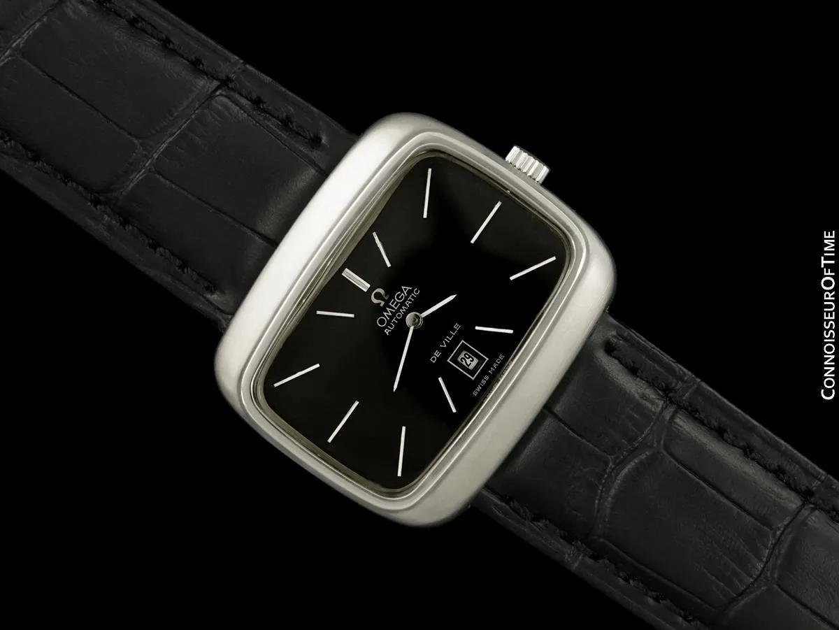 1970's Omega De Ville Mens Retro Dress TV Watch, Automatic - Stainless Steel