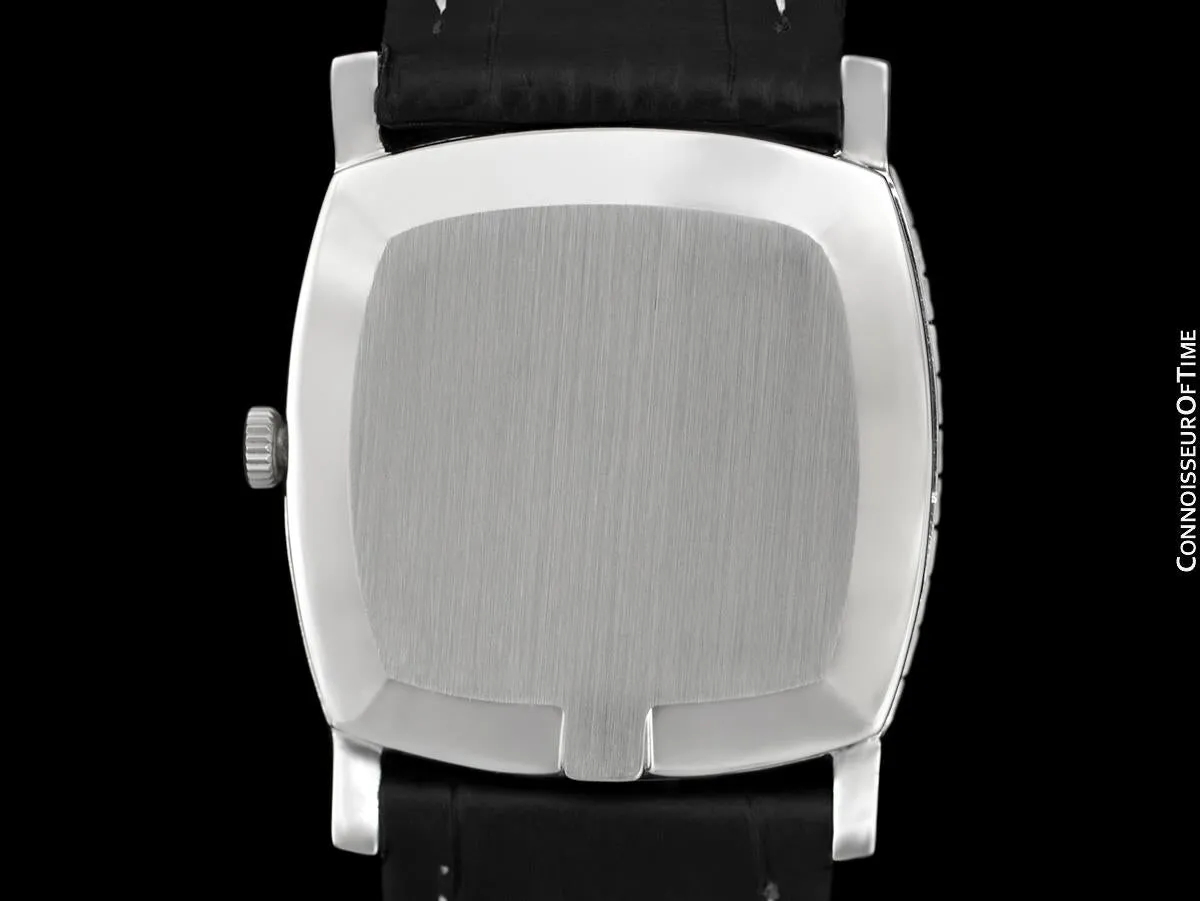 1970's Omega Geneve Vintage Mens Handwound Watch with Quick-Setting Date - Stainless Steel & Diamonds
